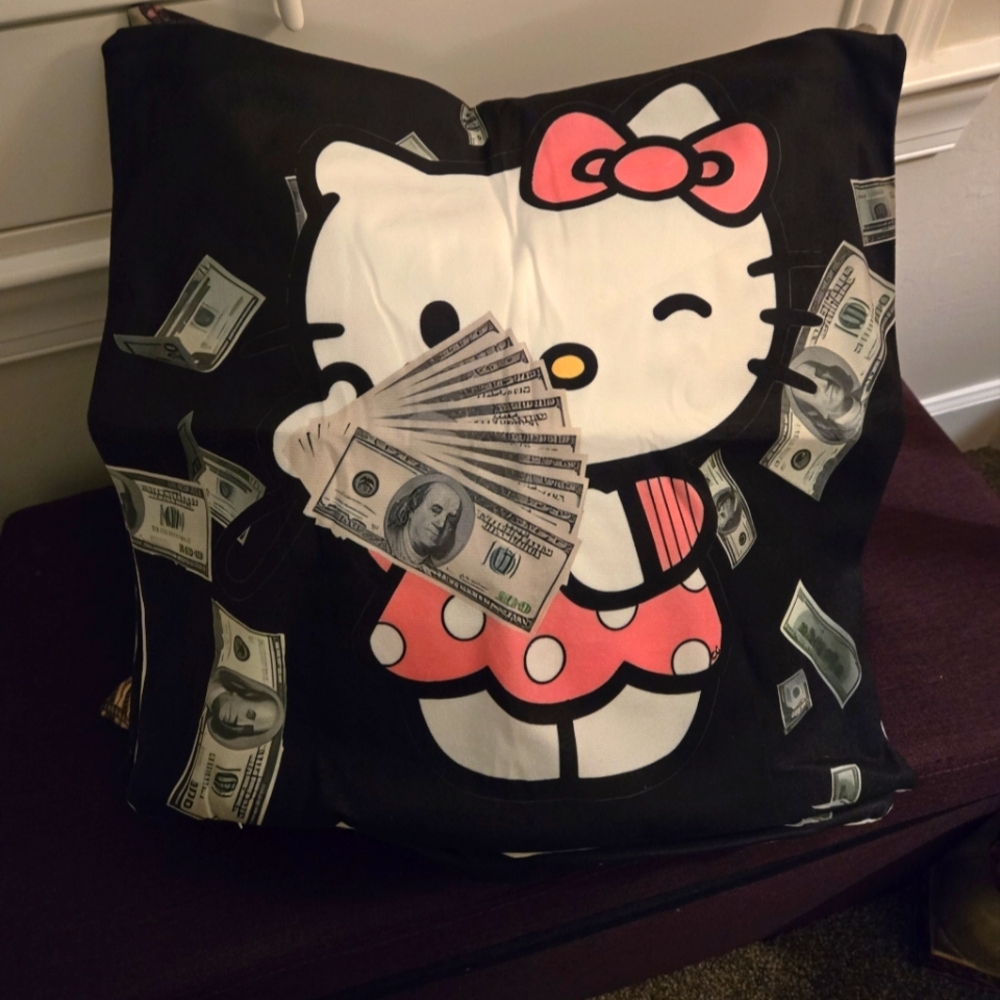 2 Hello Kitty pillow covers. Linen feel and look. 20 x 20